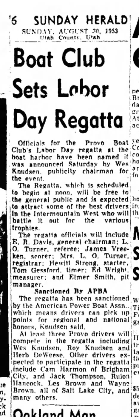 The Sunday Herald (Provo, Utah) August 30 1953 page 6
