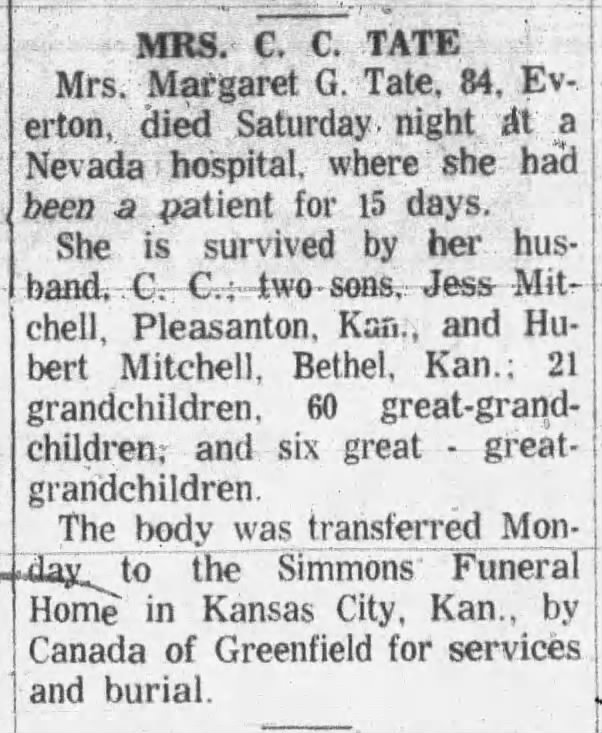 Margaret Tate obituary