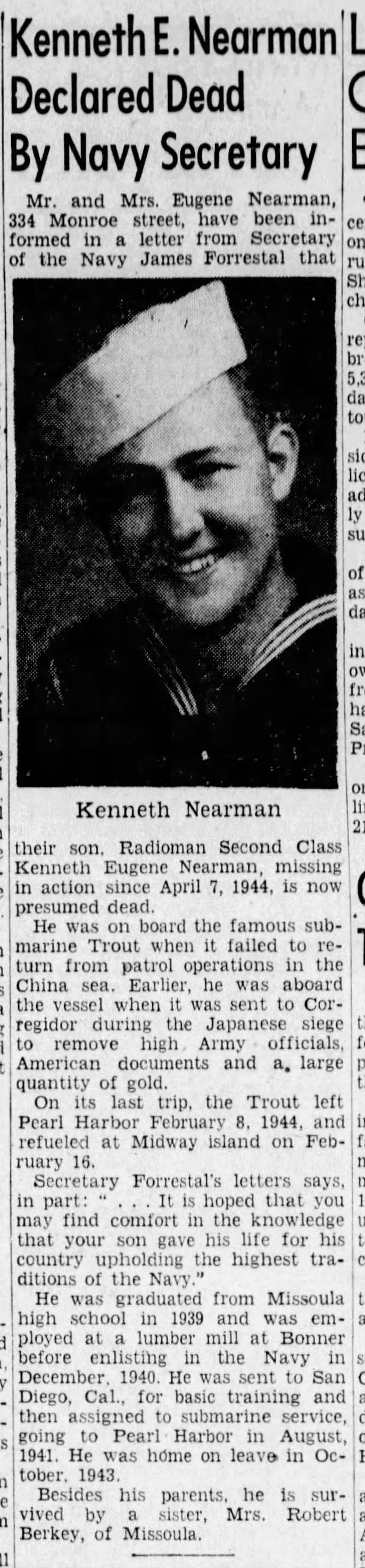 KennethNearman,DeclaredDead,17Feb1946,TheMissoulian