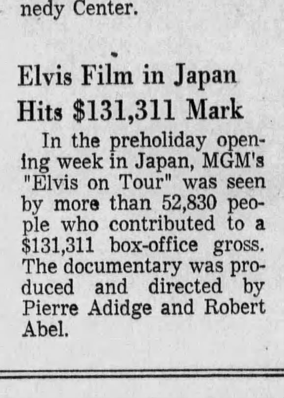 Elvis on tour japan