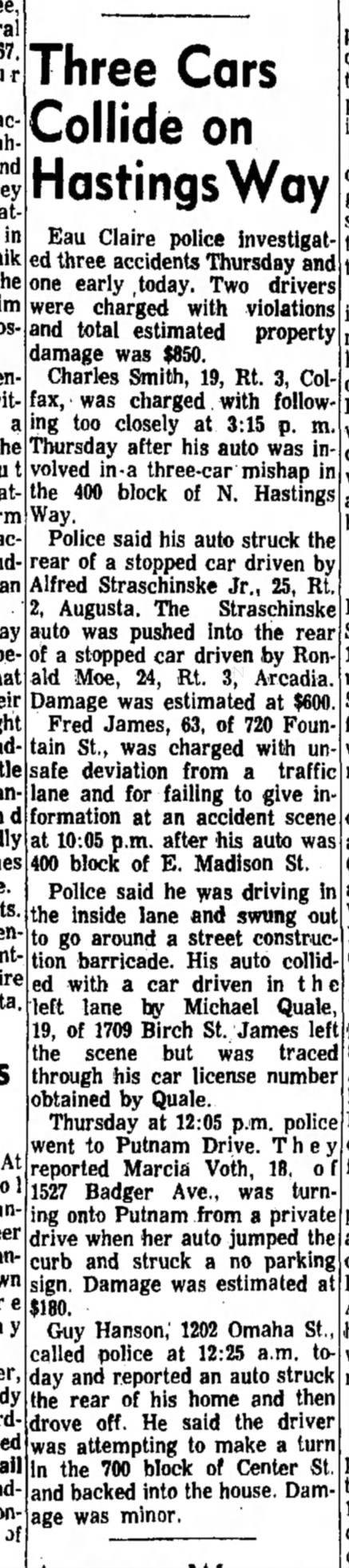 Alfred Straschinske Jr. car accident 
