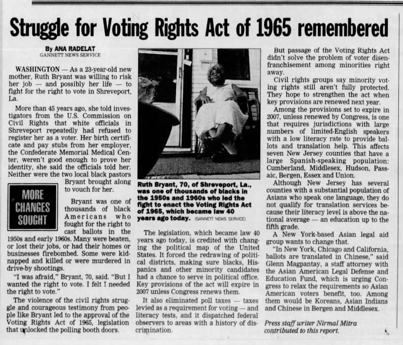 "Struggle for Voting Rights Act of 1965 remembered"