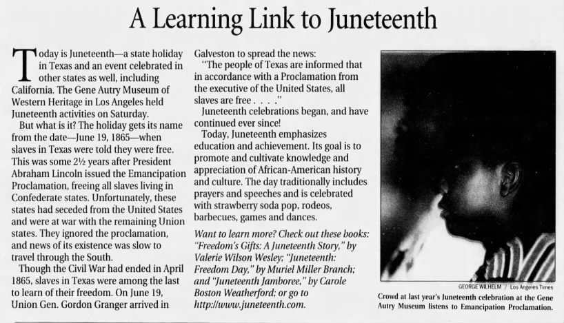 A brief summary of Juneteenth holiday and its history