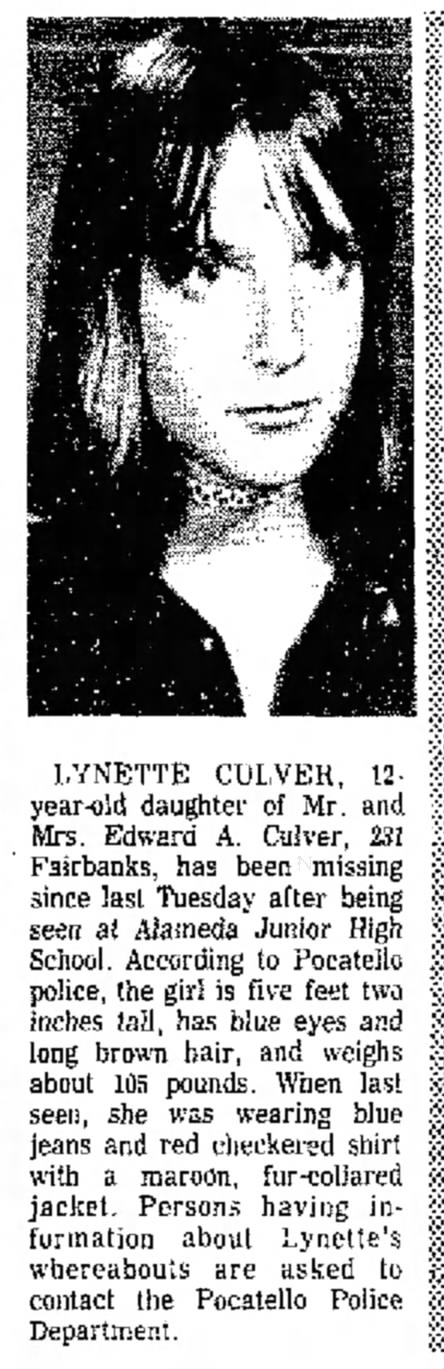 Lynette Culver goes missing from Pocatello, Idaho