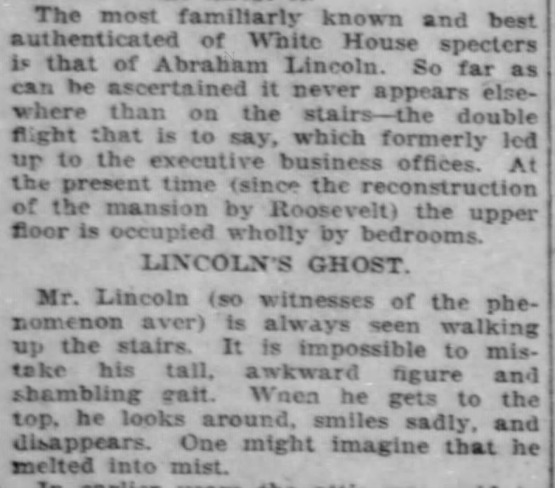Ghost of Abraham Lincoln haunts the White House (1913)
