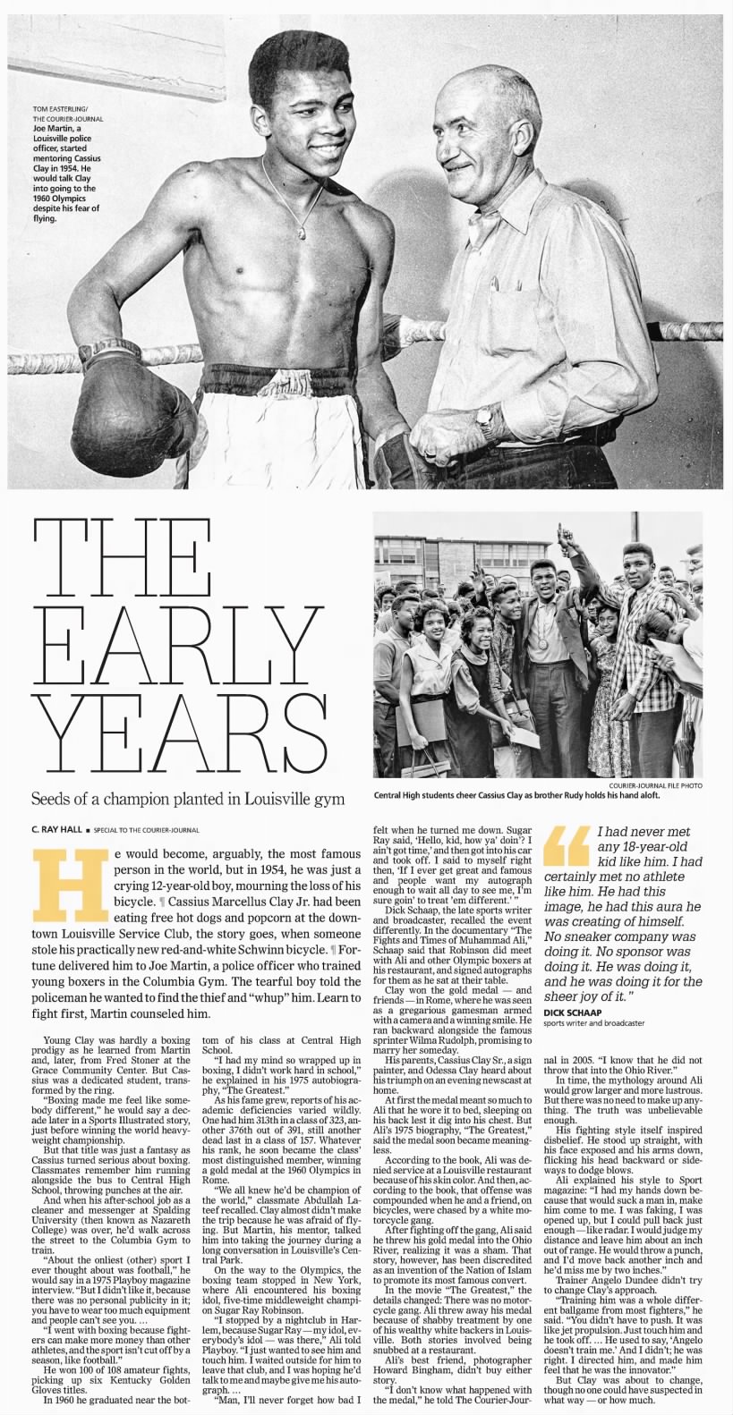 Newspaper retrospective on the early years of Cassius Clay (Muhammad Ali)