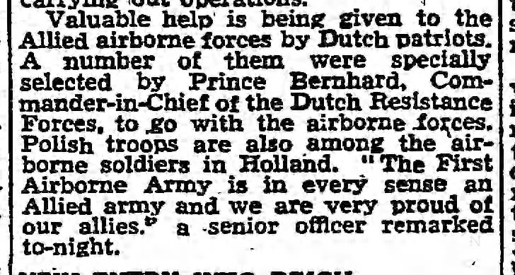 Members of Dutch resistance and Polish troops are part of invasion of Holland