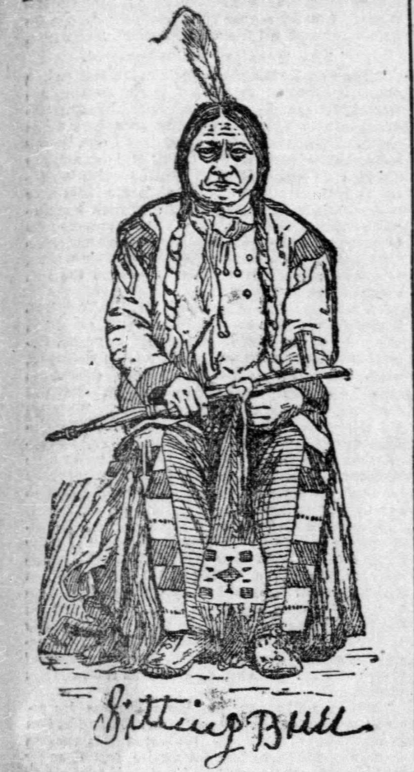 Drawing of Sitting Bull published the day after his death on December 15, 1890