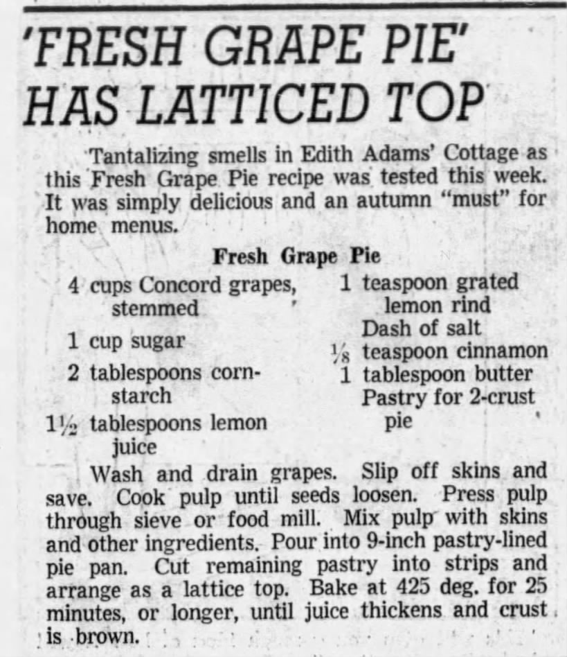 Fresh Grape Pie (1958)