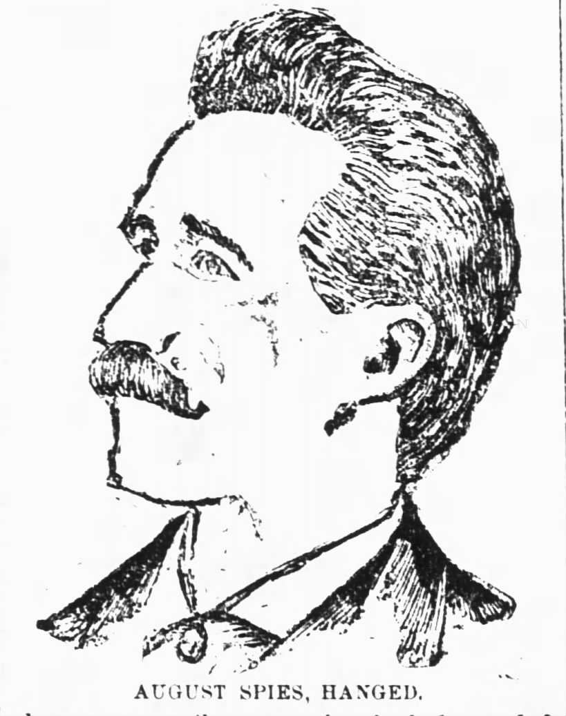 August Spies, labor movement activist and speaker at the Haymarket Riot, tried and hanged