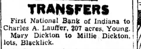 Transfer Mary to Mildred Dickton