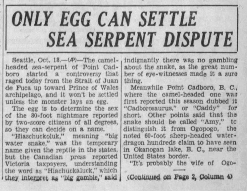 1933-10-19 Only egg can settle sea serpent dispute

The Daily Missoulian (Missoula, MT), p. 1