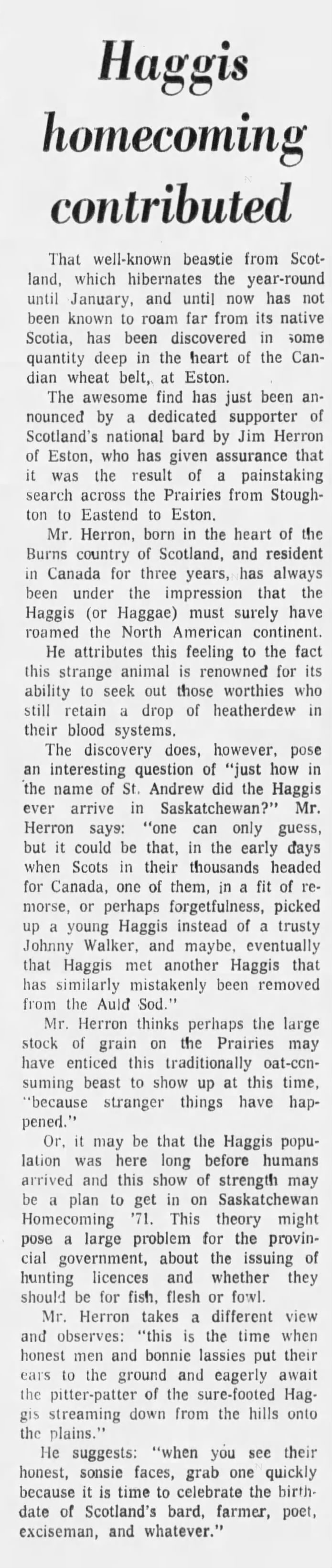 1971-01-23 Haggis homecoming contributed