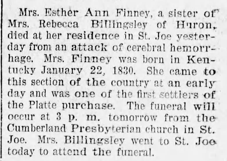 Obituary for Esther Ann Finney