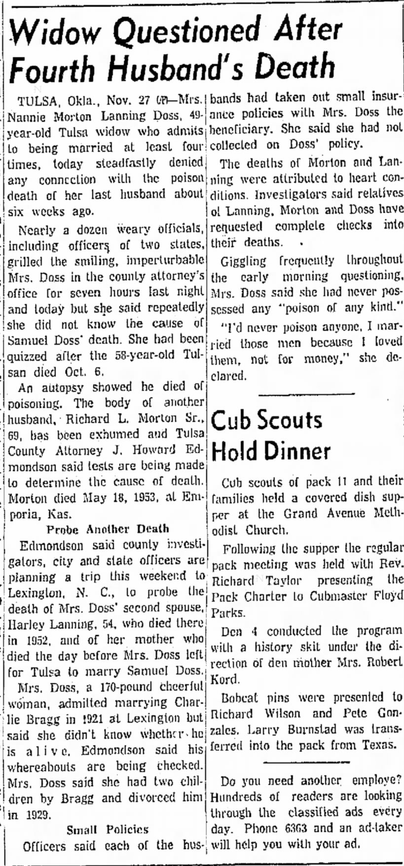 November 28th 1954 The Salina Journal (Salina, KS)