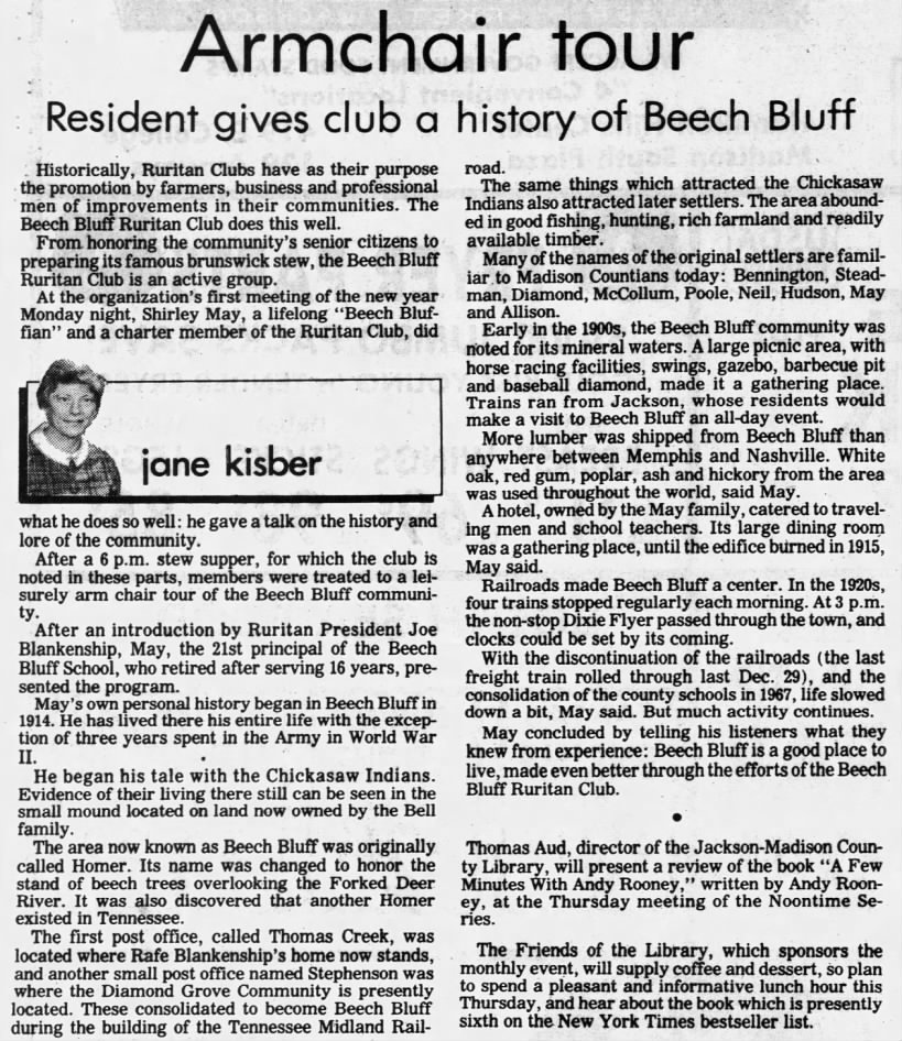 Armchair tour: Resident gives club a history of Beech Bluff