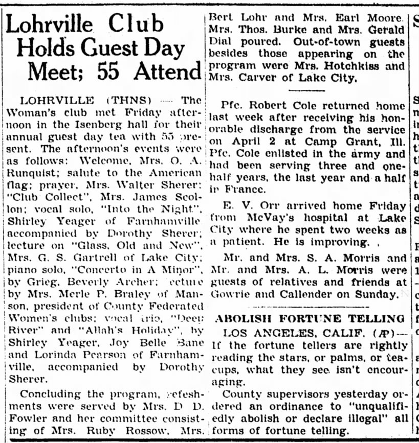 Carrol Daily Times HeraldCarroll, IowaThursday, April 18, 1946