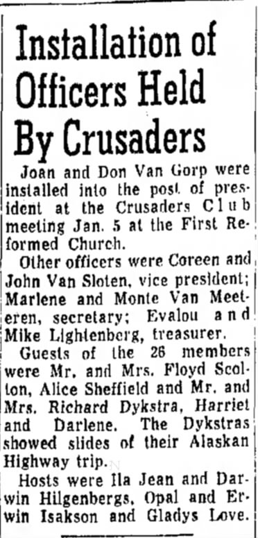The Daily Republic 
Mitchell, South Dakota
Thursday, January 11 1968
Mr and Mrs Floyd Scollon