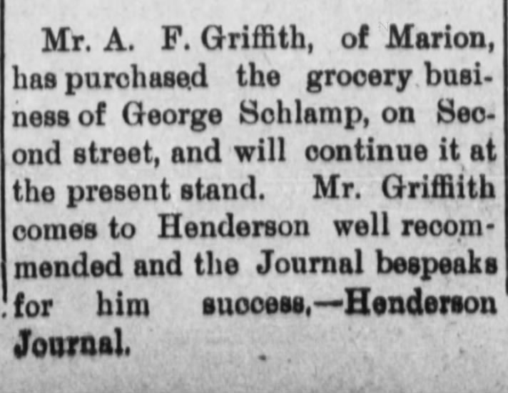 A F Griffith opens grocery in Henderson