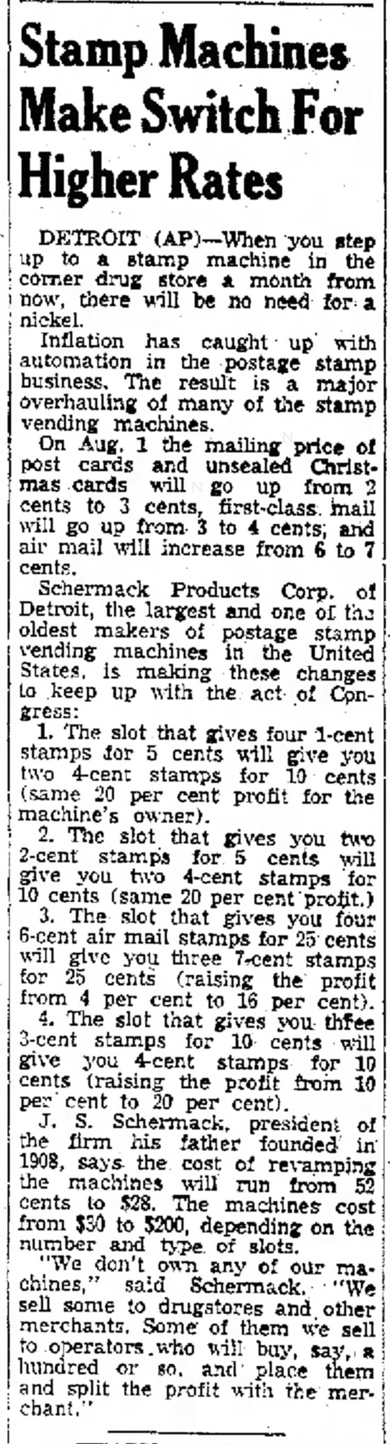 Schermack Products Co 9July1958 Newport Daily News