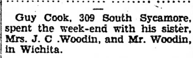 Guy Cook Visits Wichita 14 Oct 1932