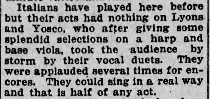 Lyons and Yosco 1923 could sing in a "real way"