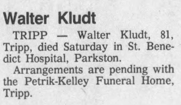 SD Sioux Falls - Argus-Leader 1988 10-23 Sun Pg 28 Walter Kludt