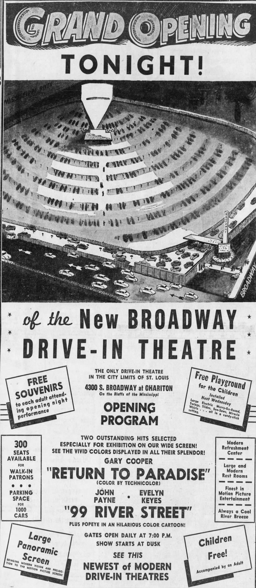 May 30, 1954: The grand opening of the Broadway Drive-In