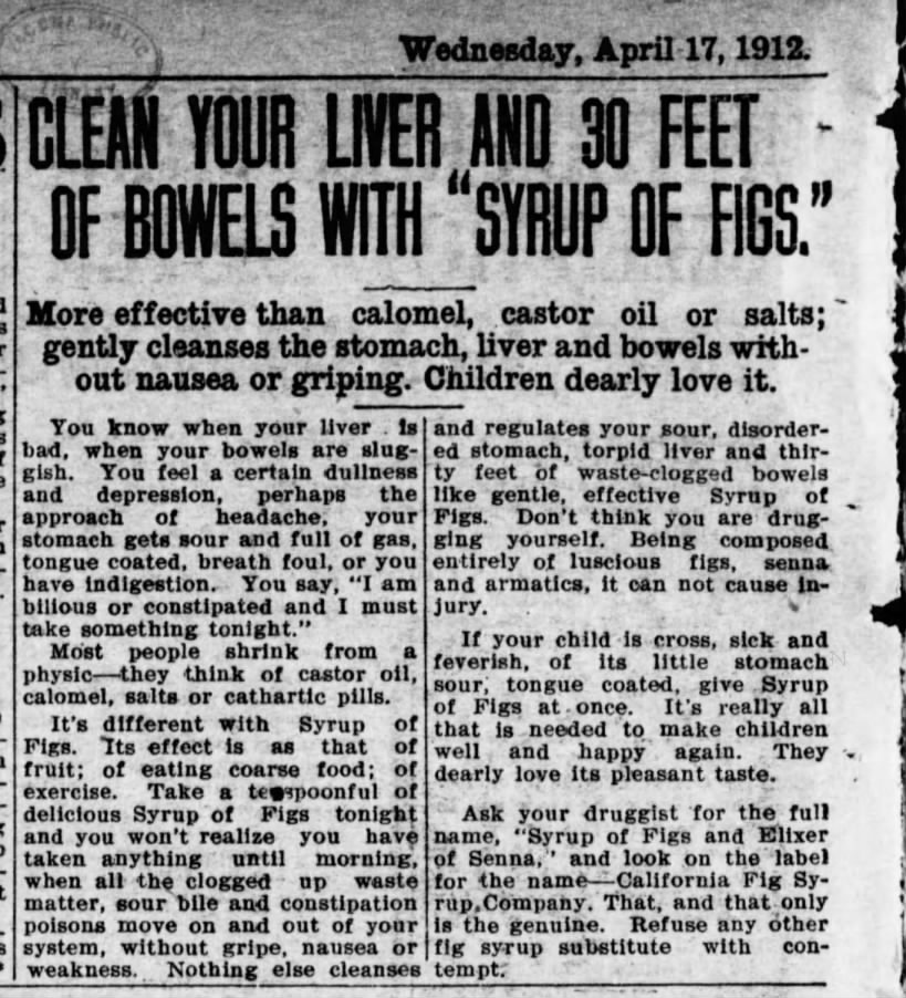 Tacoma 1912-Clean your liver and bowels