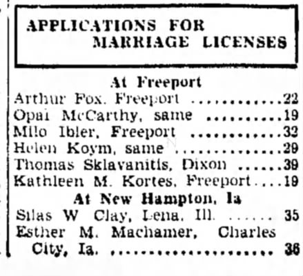 Tom/Kathleen marriage license 9.22.1937