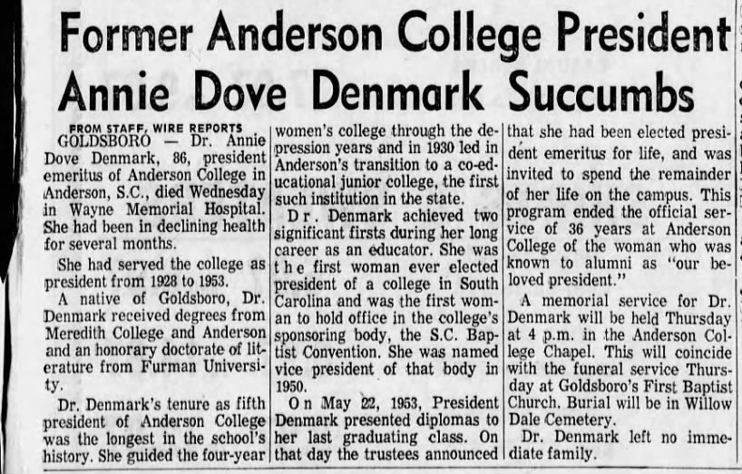 Obituary for Annie Dove Denmark (Aged 86)