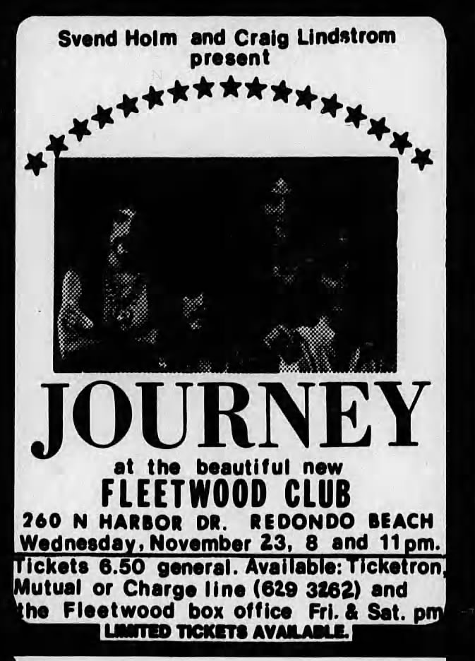 Journey at Fleetwood Nov 13 1977