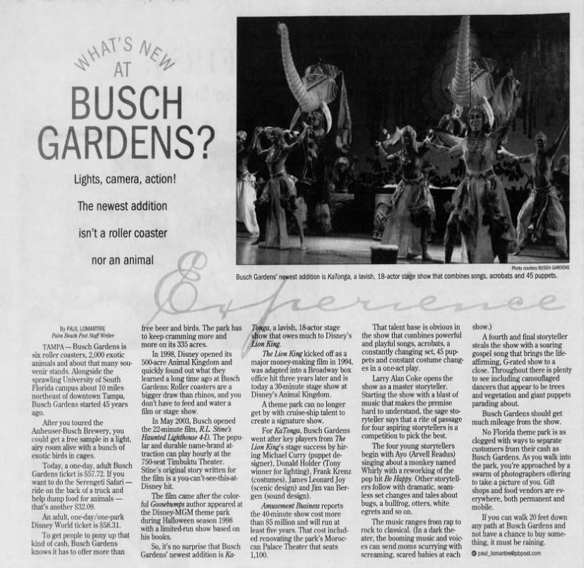 What's New At Busch Gardens?/Paul Lomartire