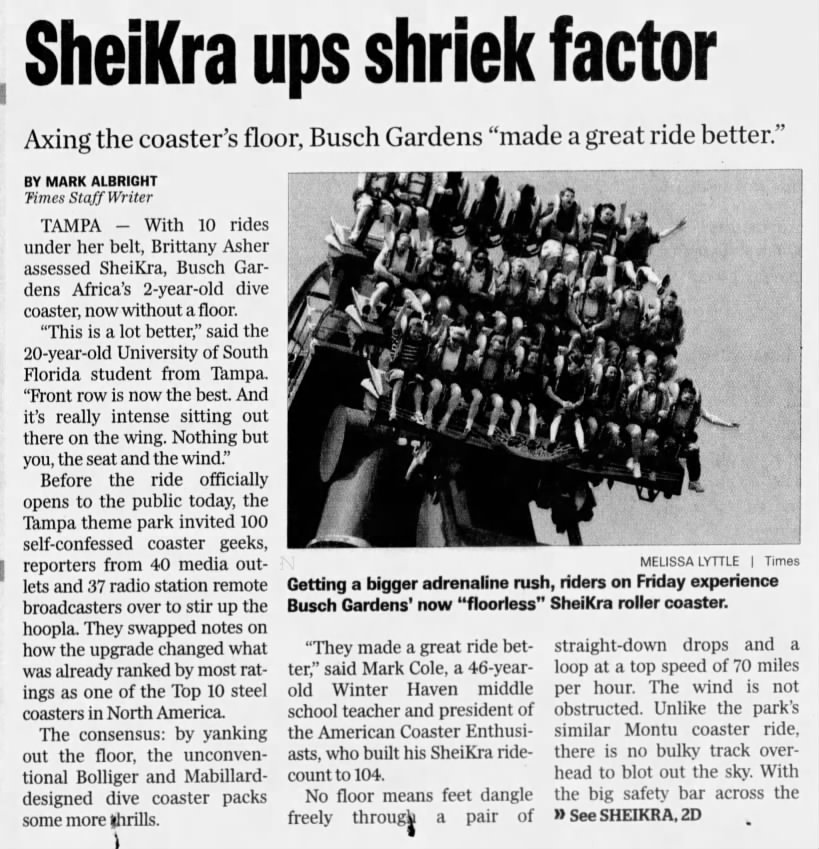 SheiKra ups shriek factor