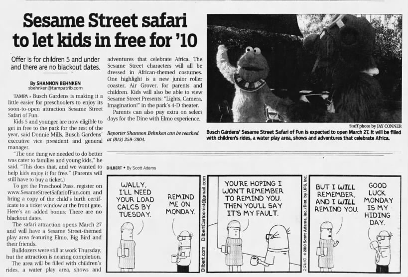 Sesame Street safari to let kids in free for '10/Shannon Behnken