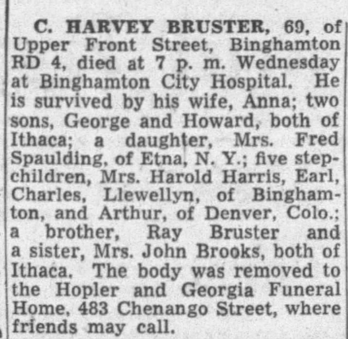 Death of son: C Harvey Bruster