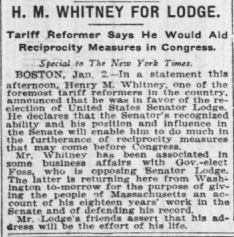 H. M. Whitney for Lodge