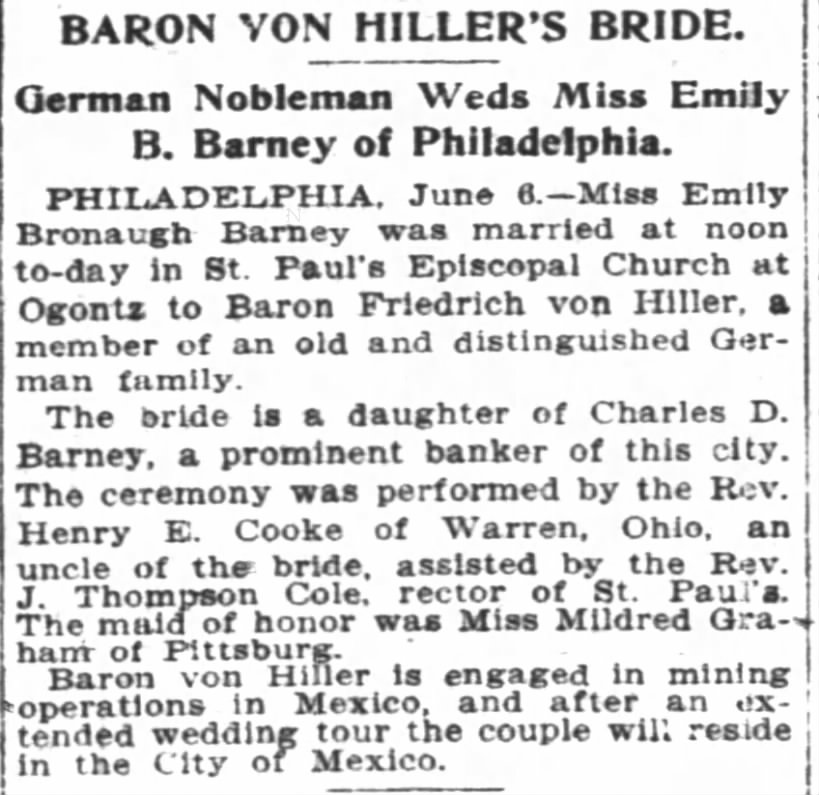 Baron von Hiller's Bride