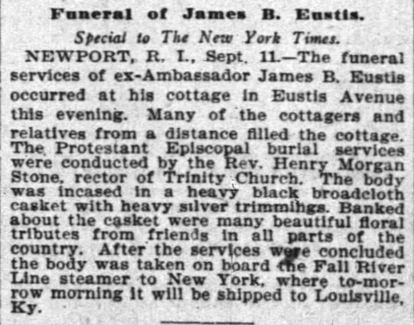 Funeral of James B. Eustis