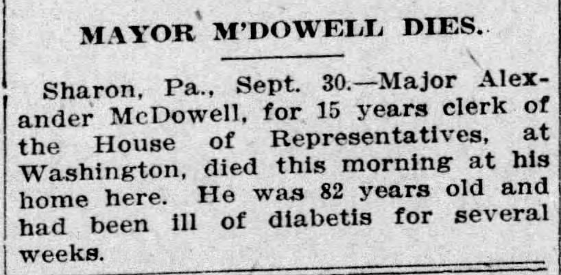 Mayor M'Dowell Dies