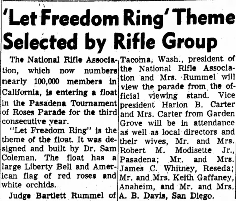 'Let Freedom Ring' Theme Selected by Rifle Group