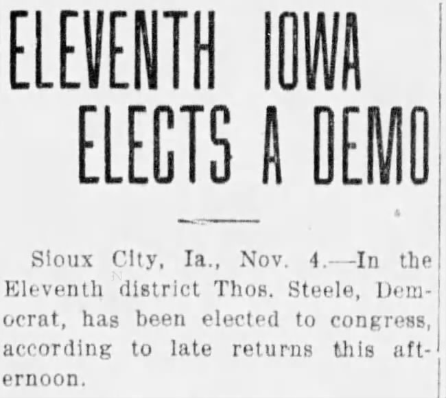 Eleventh Iowa Elects a Demo