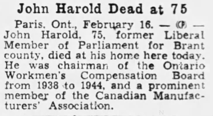 Obituary for John Harold (Aged 75)