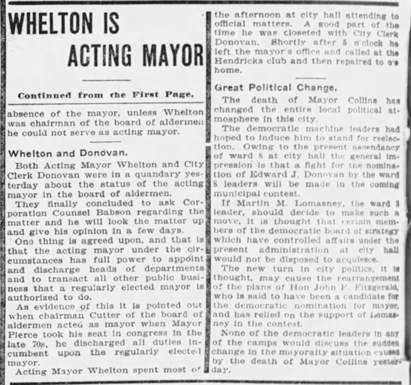 Whelton is Acting Mayor (part 2)