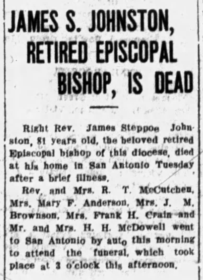 James S. Johnston, Retired Episcopal Bishop, is Dead