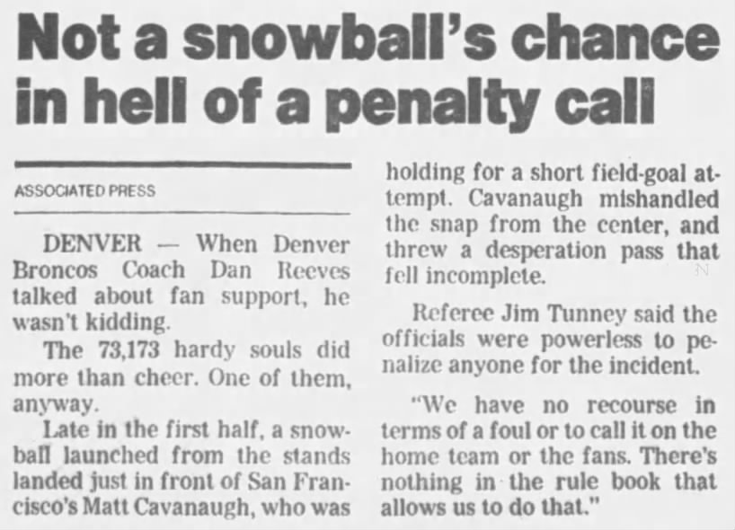 Not a snowball's chance in hell of a penalty call