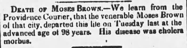 Death of Moses Brown