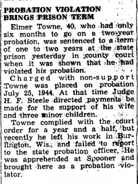 Elmer Towne arrest March 21, 1946