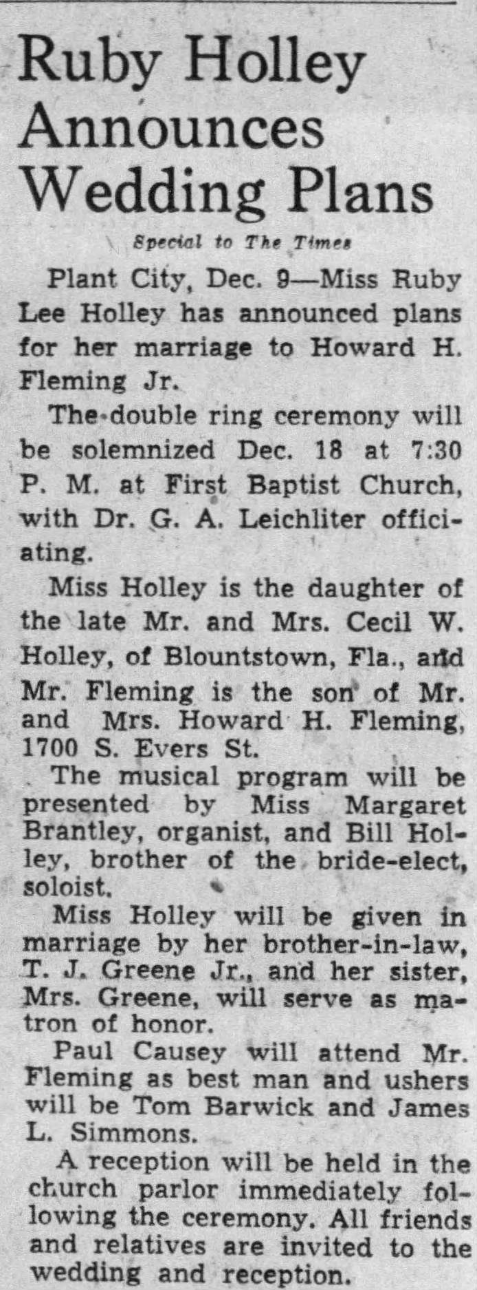 Marriage of Holley / Fleming