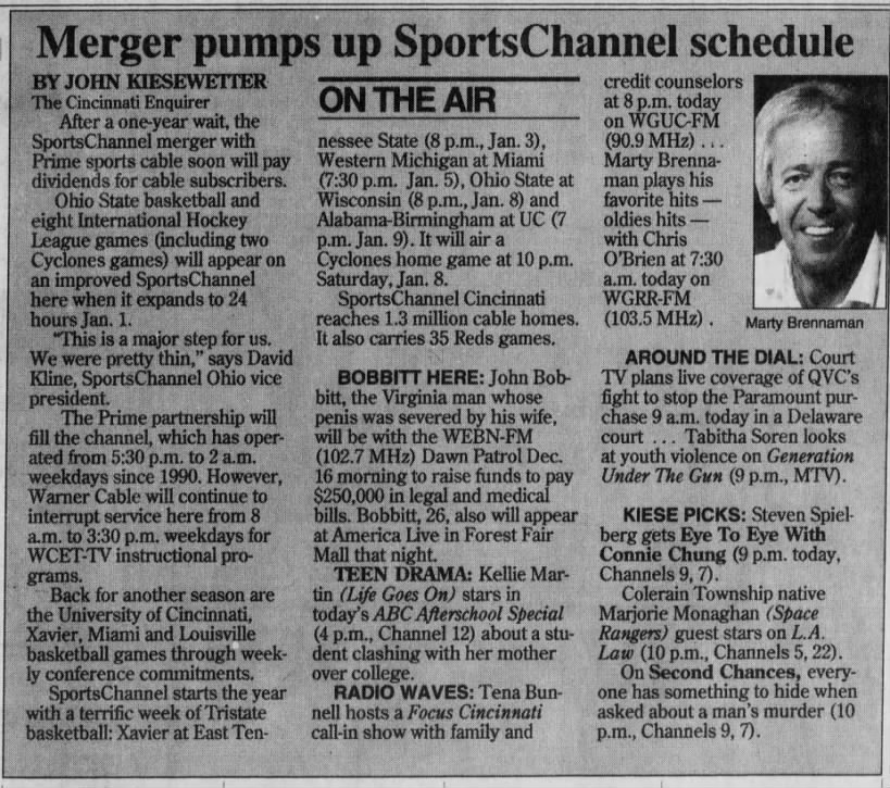 Merger pumps up SportsChannel schedule